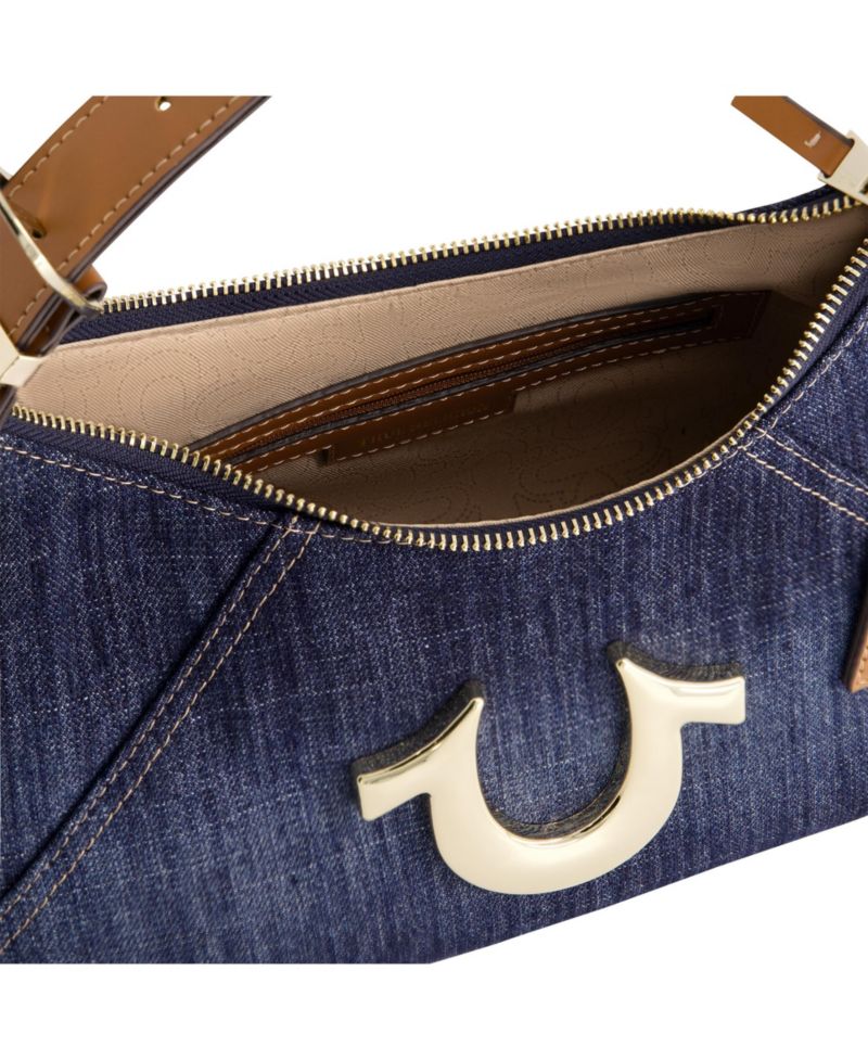 Metal Horseshoe Denim Hobo