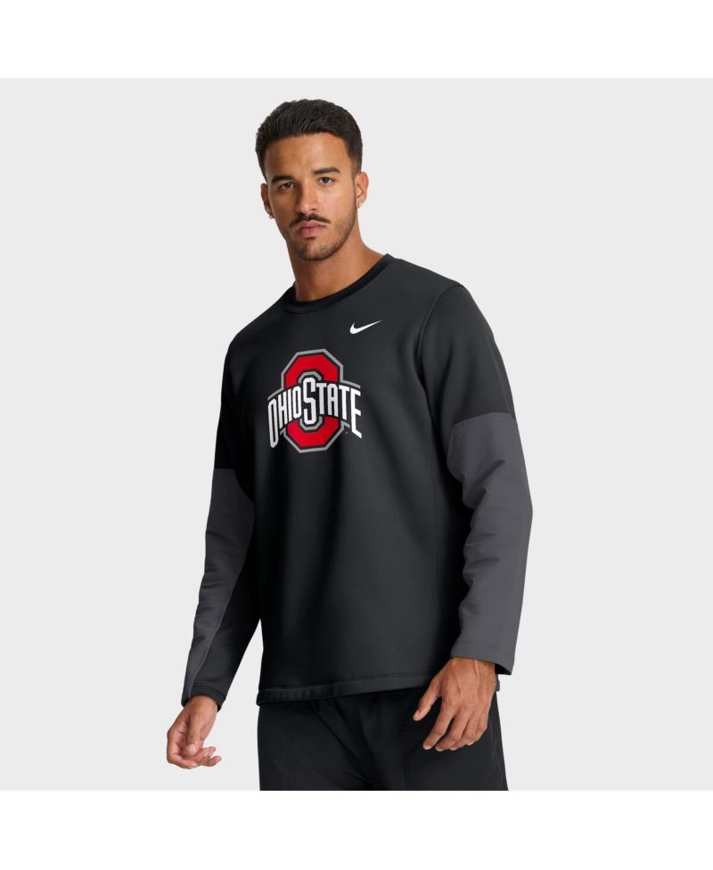 Men's Black Ohio State Buckeyes 2025 Sideline Coach Performance Long Sleeve T-Shirt