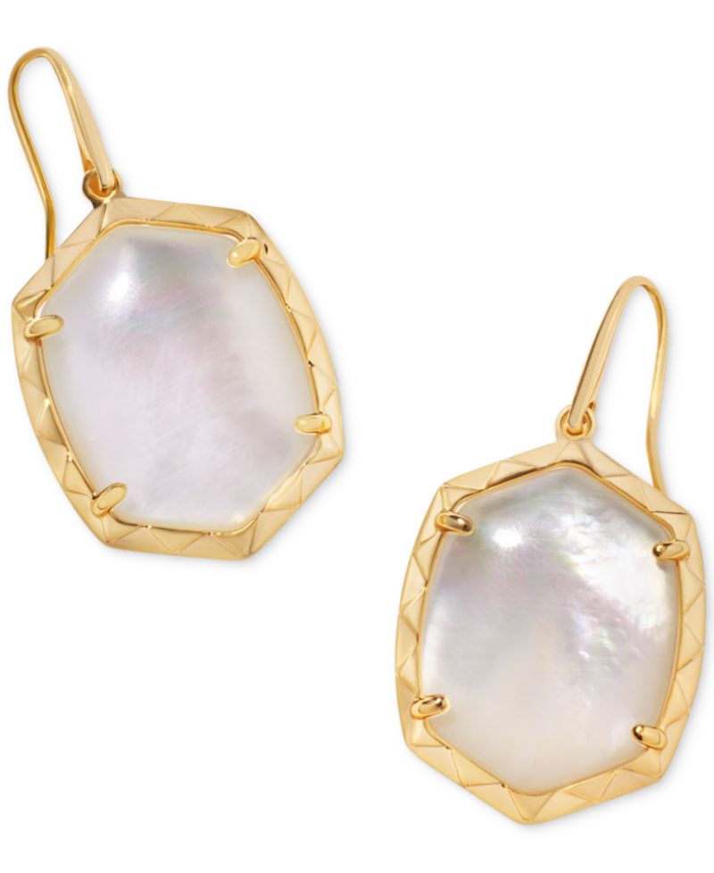 Imitation Pearl 14k Gold Plated Over Brass Daphne Drop Earrings