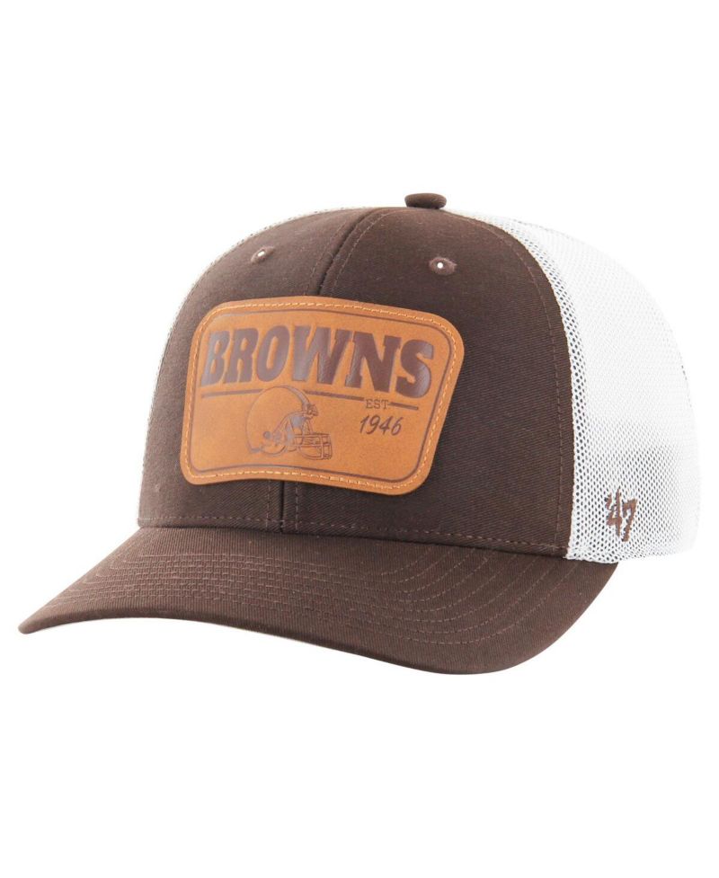 Men's Brown/White Cleveland Browns Thrash Trophy Flex Hat