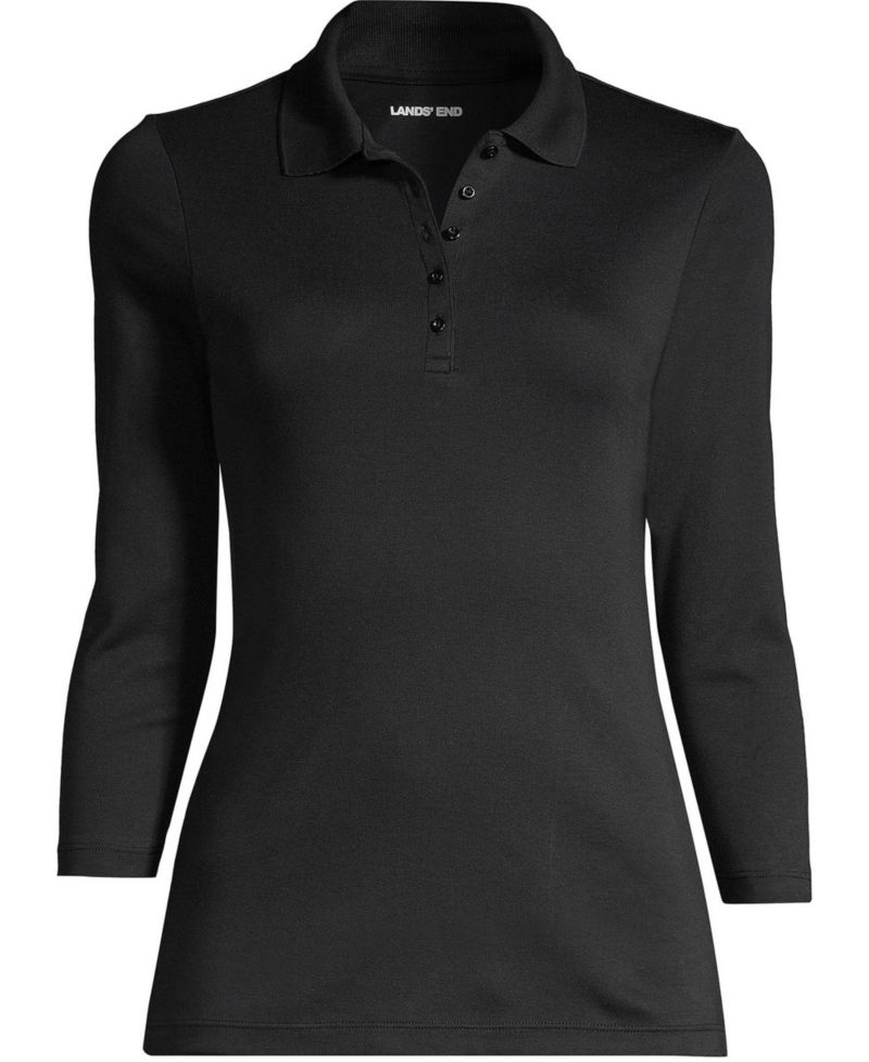 Plus Size 3/4 Sleeve Supima Cotton Polo Shirt