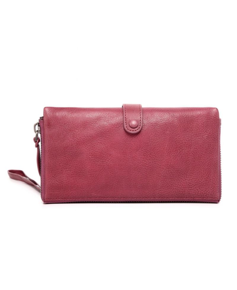 Women's Genuine Leather Snapper Clutch
