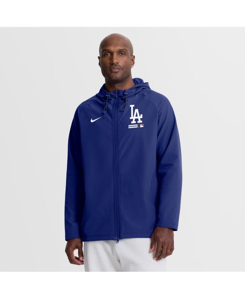 Men's Royal Los Angeles Dodgers Authentic Collection Raglan Therma-FIT Full-Zip Hooded Jacket