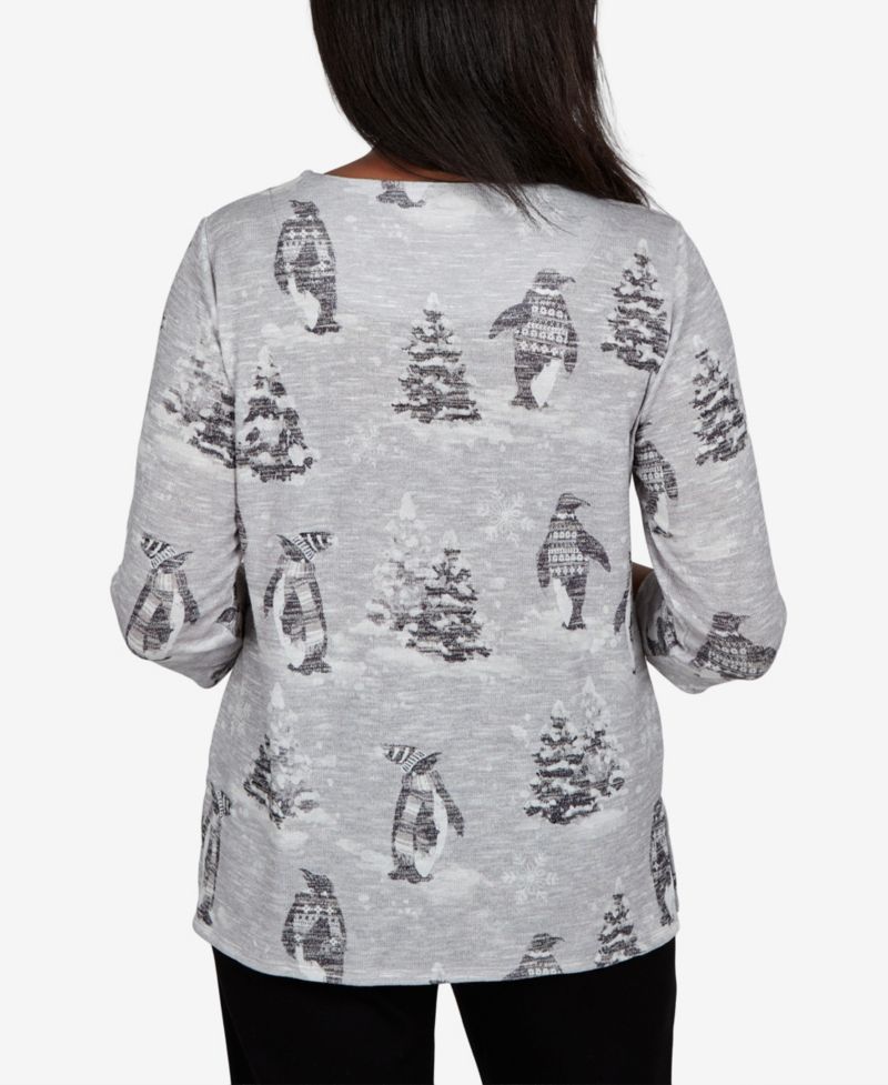 Women's Classic Penguins And Trees Knit Top