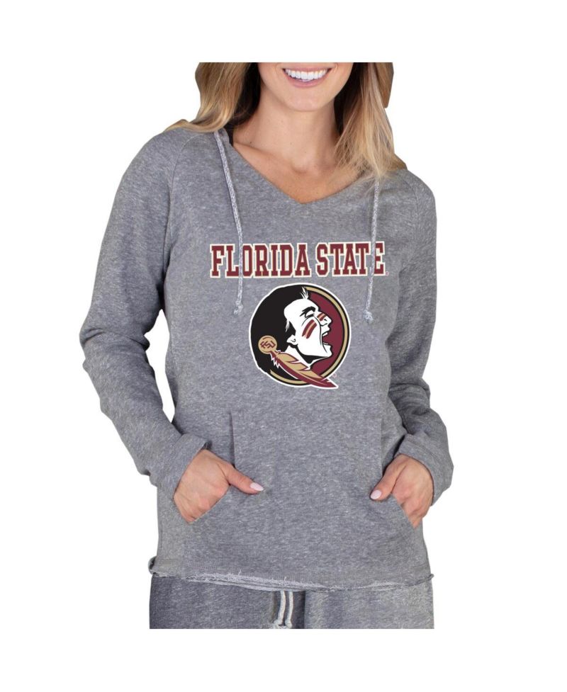 Women's Gray Florida State Seminoles Mainstream Lightweight Terry Pullover Hoodie