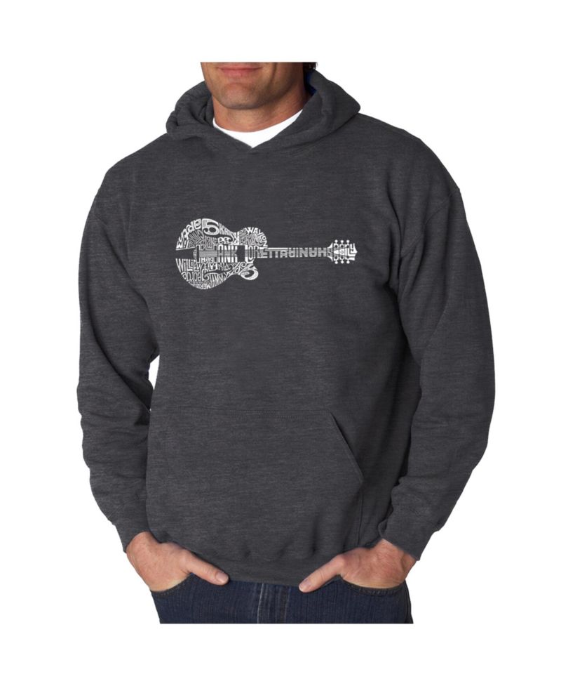 Men's Word Art Hooded Sweatshirt - Country Guitar