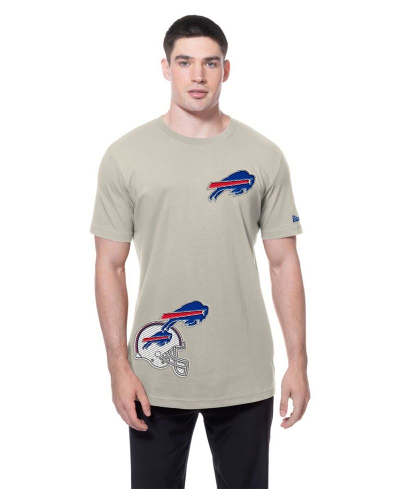 Men's Light Beige Buffalo Bills Multi Patch T-Shirt