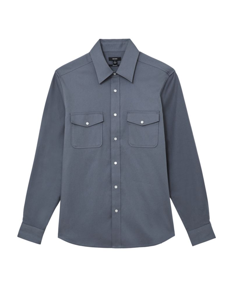Men's Mcrae Cotton-Twill Twin-Pocket Stretch Overshirt