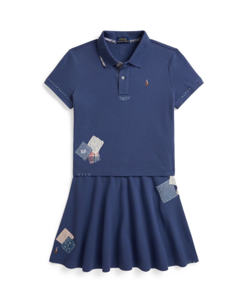 Girls' 7-16 Short-Sleeve Polo Shirt and Skirt, 2-Piece Set