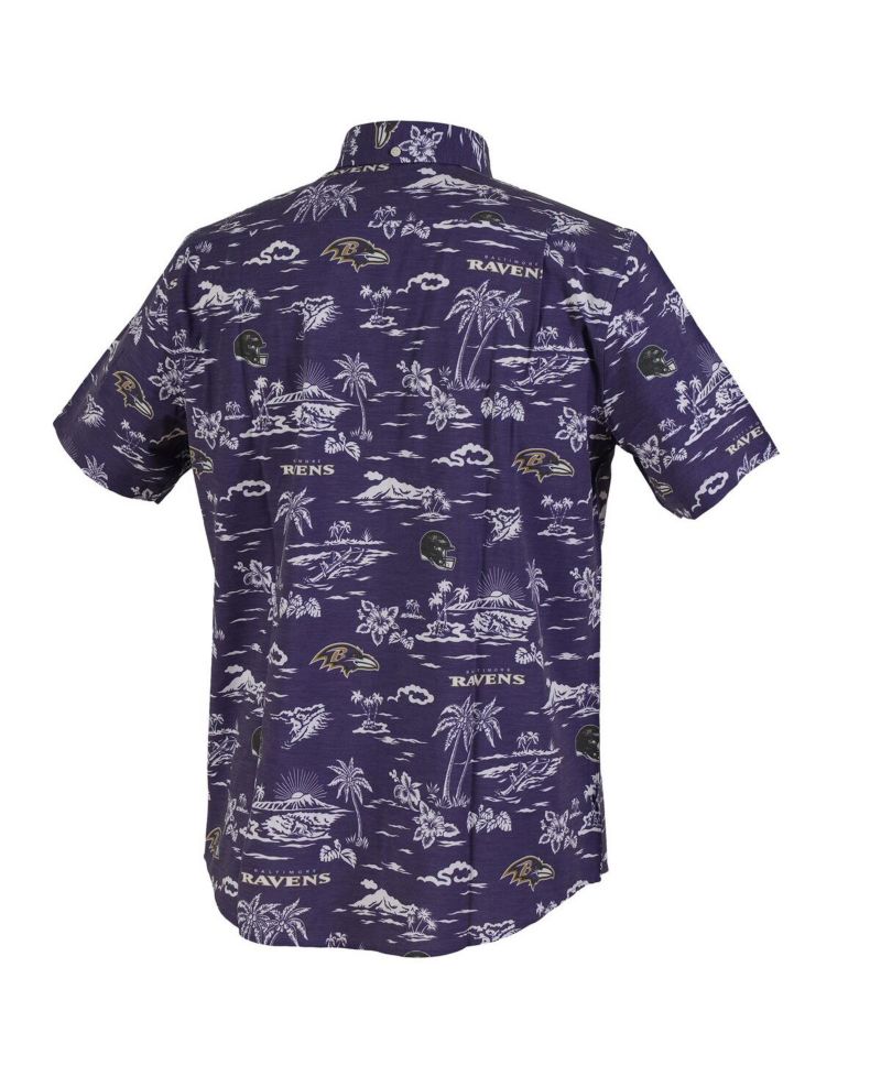 Men's Purple Baltimore Ravens Kekai Performance Button-Down Shirt