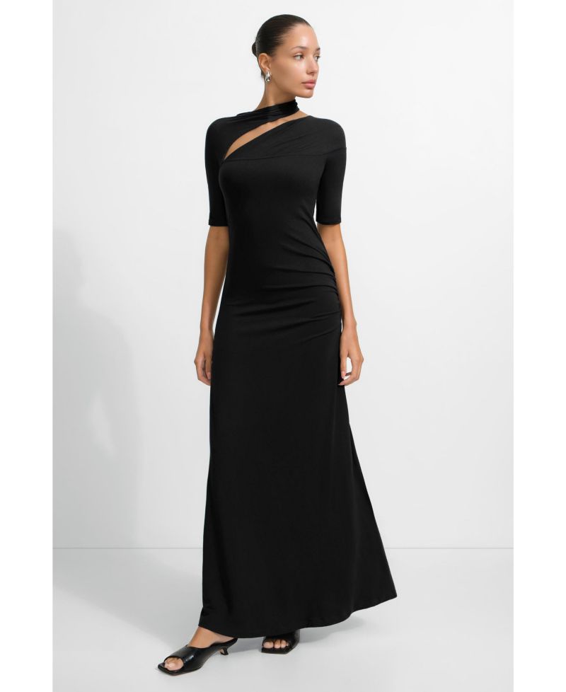 Women's Zola Cutout-Shoulder Jersey Midi Dress with Side Slit