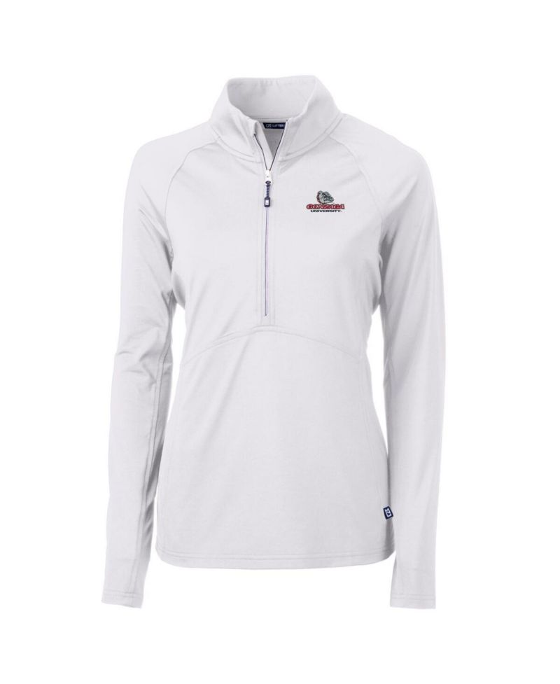Women's White Gonzaga Bulldogs Adapt Eco Knit Half-Zip Pullover Jacket