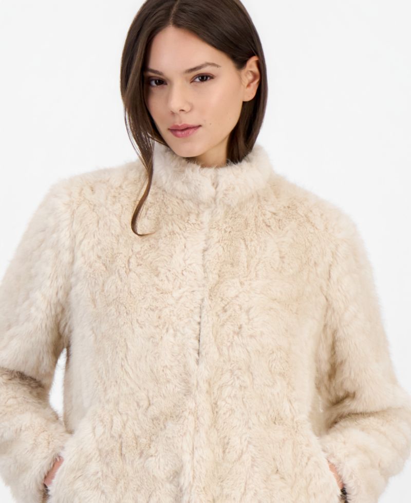 Women's Cropped Teddy Faux Fur Jacket