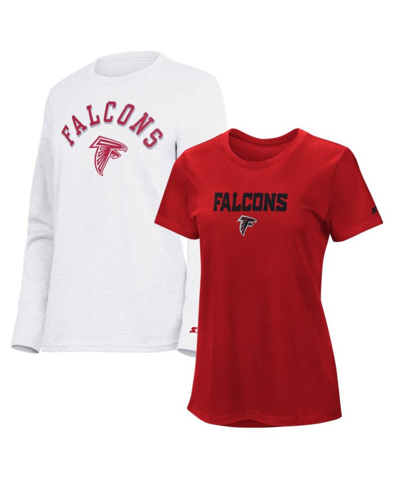 Women's Red/Ash Atlanta Falcons Short Sleeve & Long Sleeve T-Shirt Combo Pack