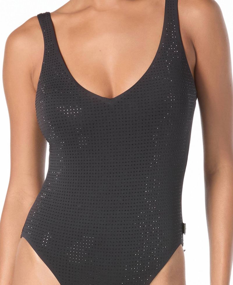Women's Embellished V-Neck One-Piece Swimsuit
