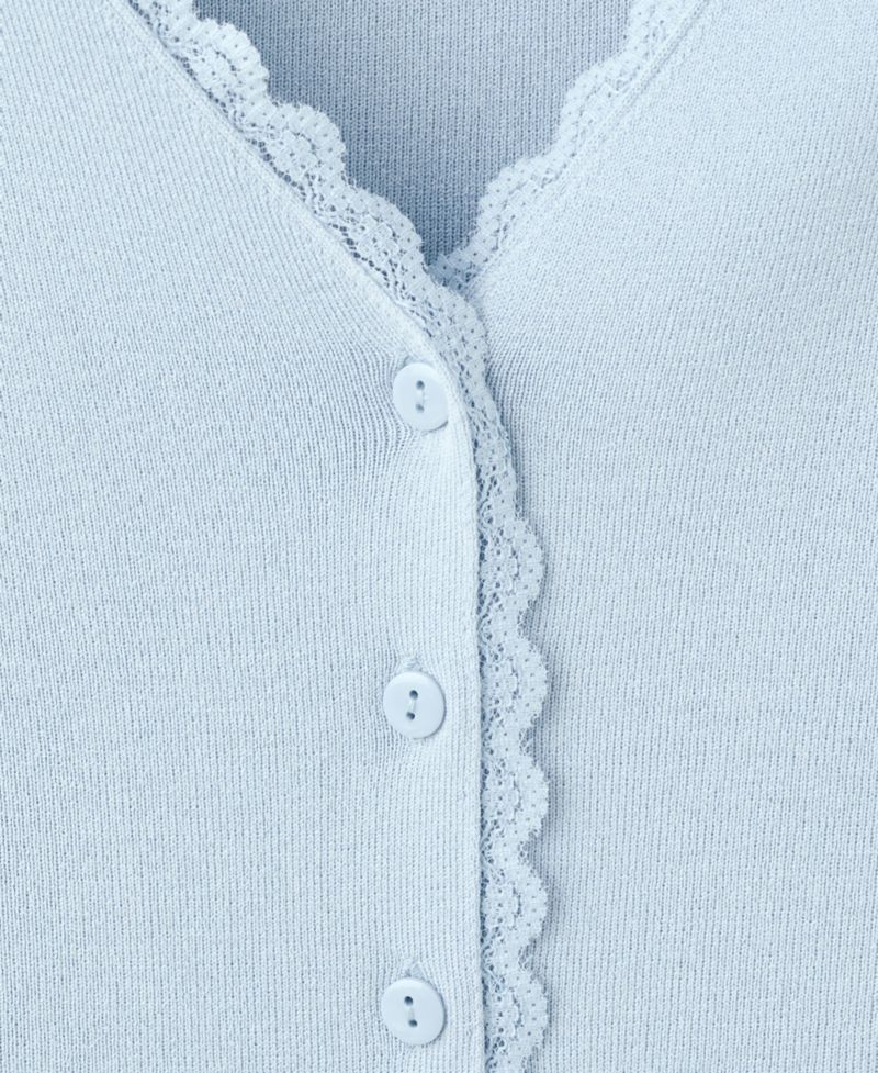 Women's Lace Details Fine Knit Cardigan