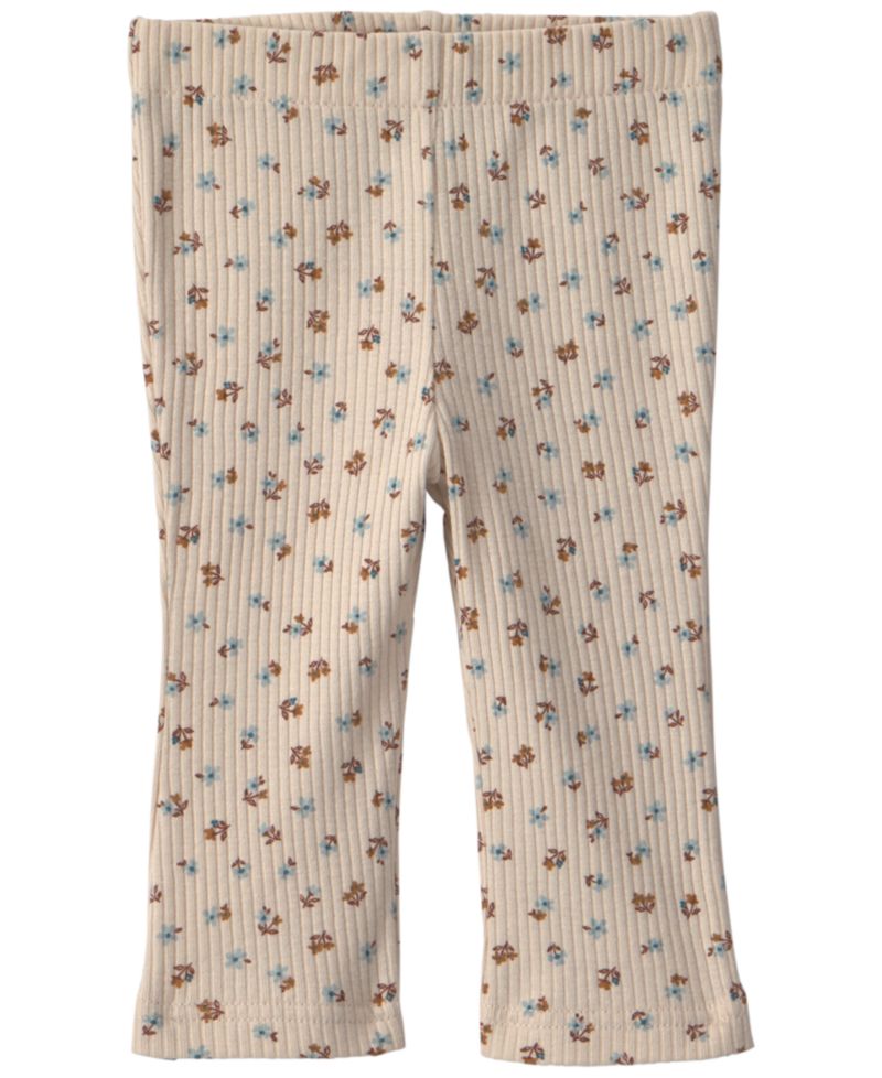 Baby Girls' Floral Print Ribbed Long-Sleeve Bodysuit and Pants, 2-Piece Set