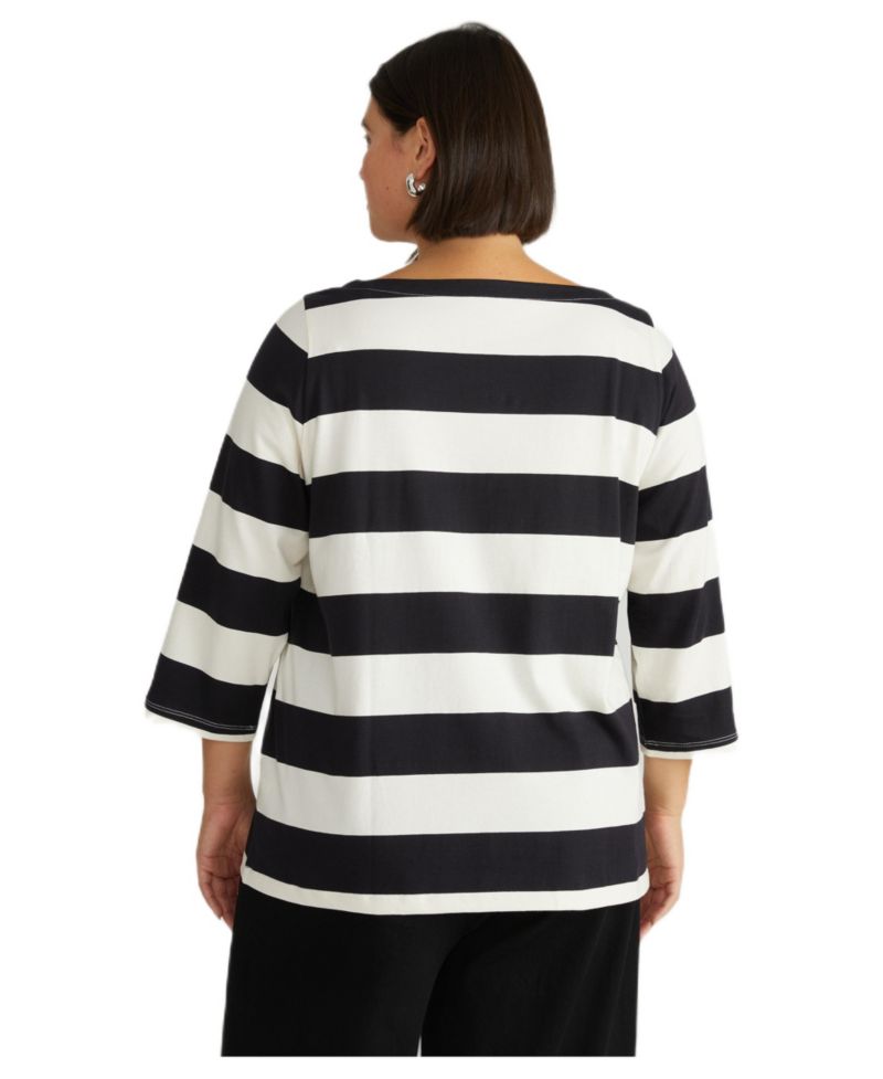 Women's Plus Size Belle Breton Stripe Jersey Tee