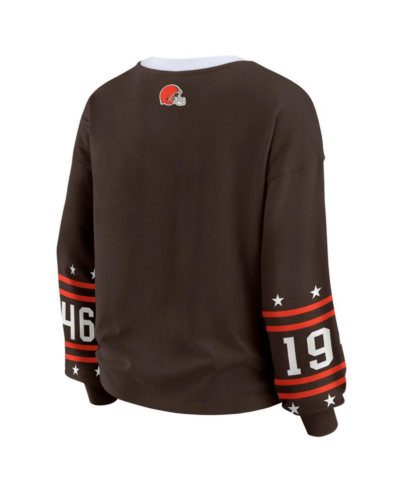 Women's Brown Cleveland Browns Sport Long-Sleeve T-Shirt