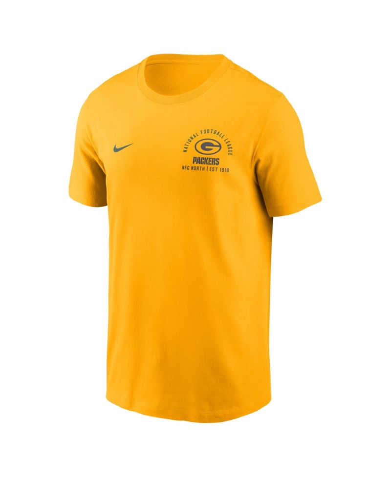 Men's Gold Green Bay Packers Split Logo T-Shirt