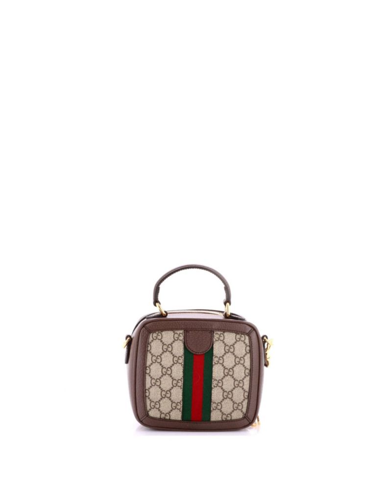 Mini Ophidia Zip Around Top Handle Bag GG Coated Canvas with Leather