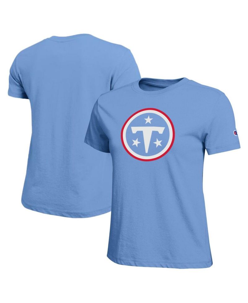 Women's Light Blue Tennessee Titans Logo T-Shirt