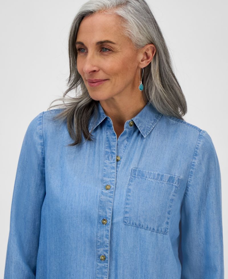 Petite Chambray Button-Down Perfect Shirt