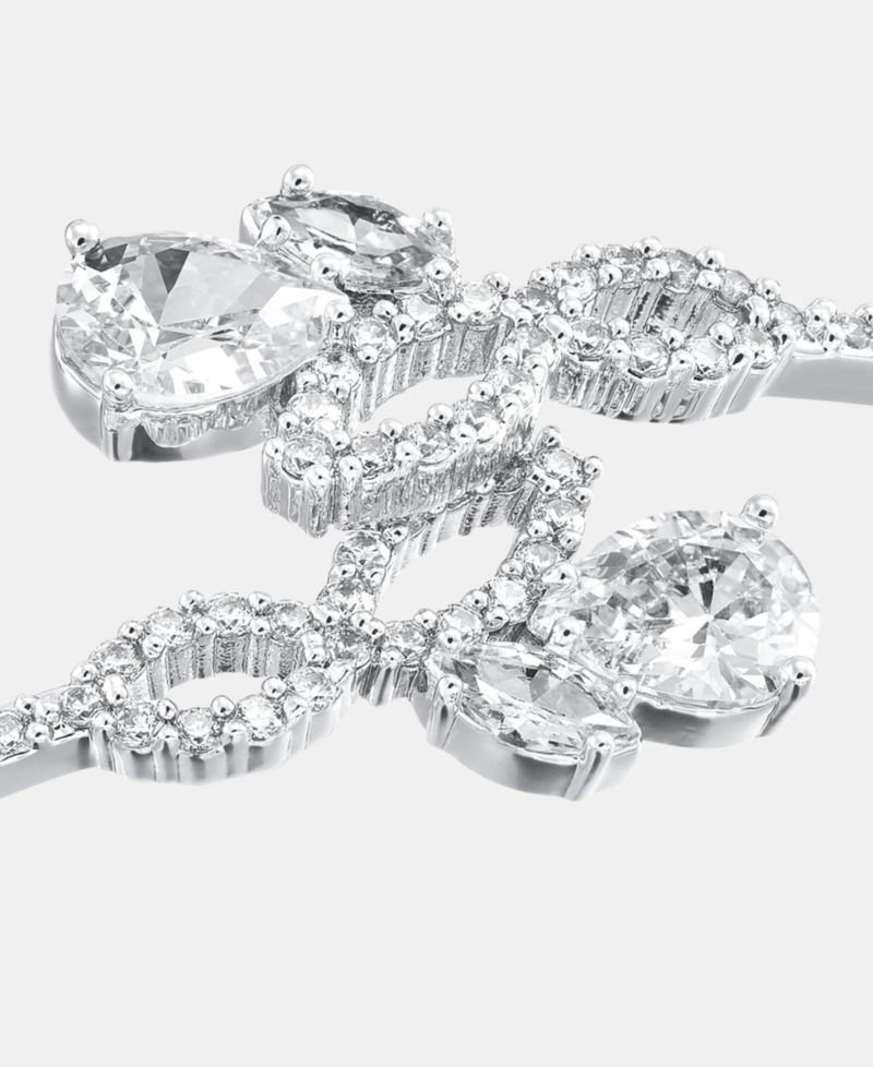 Cubic Zirconia Bypass Bangle Bracelet