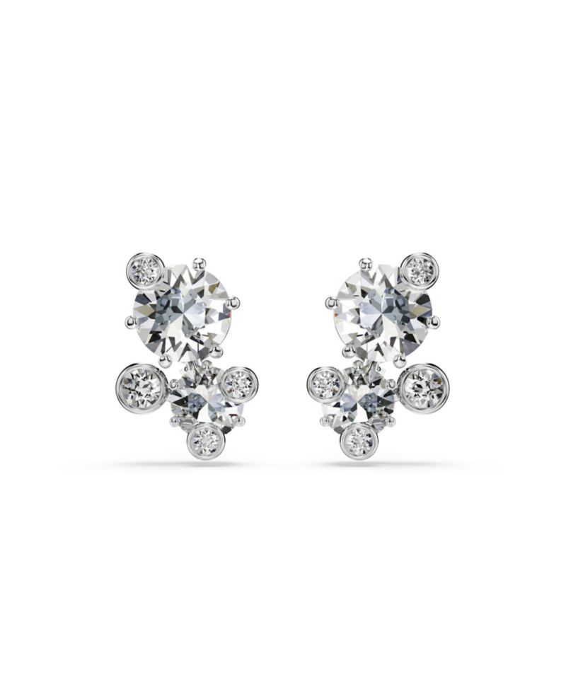 Constella Rhodium Plated Stud Earrings