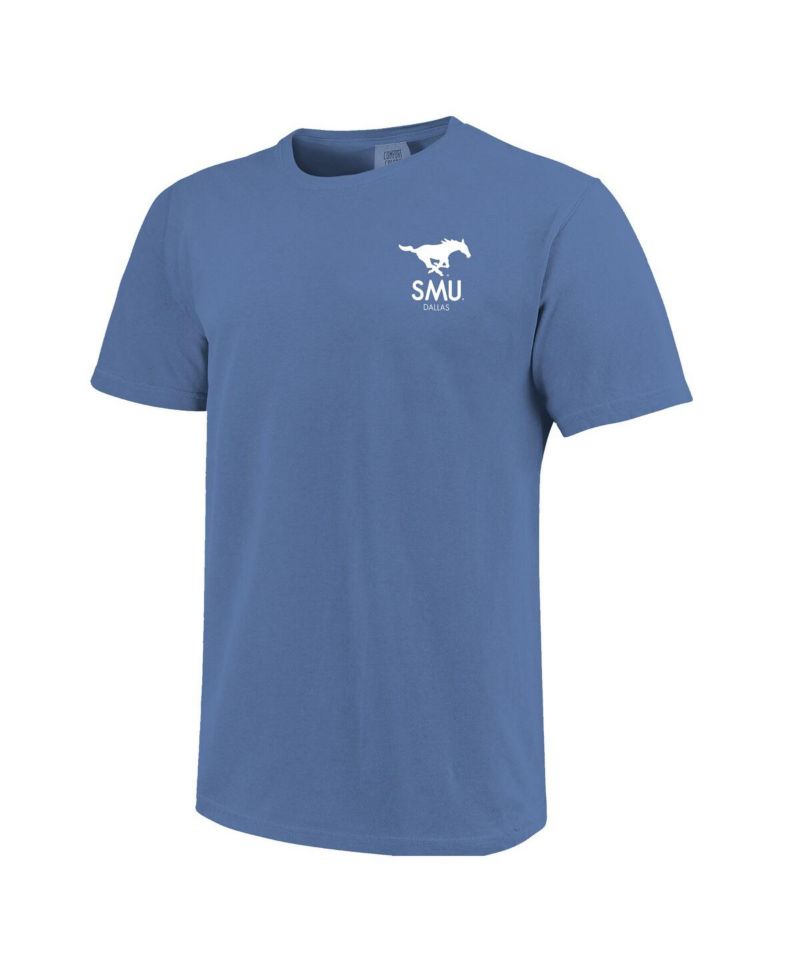 Men's and Women's Royal SMU Mustangs Scenic Comfort Colors T-Shirt