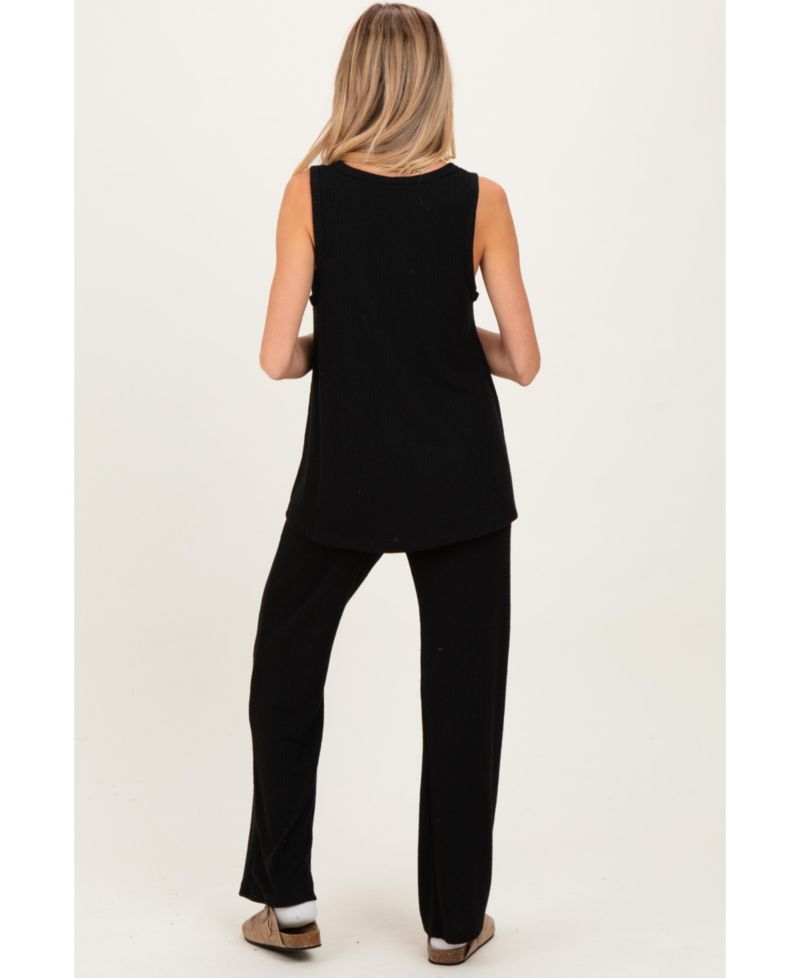 Women's Rib Knit Tank and Pant Set