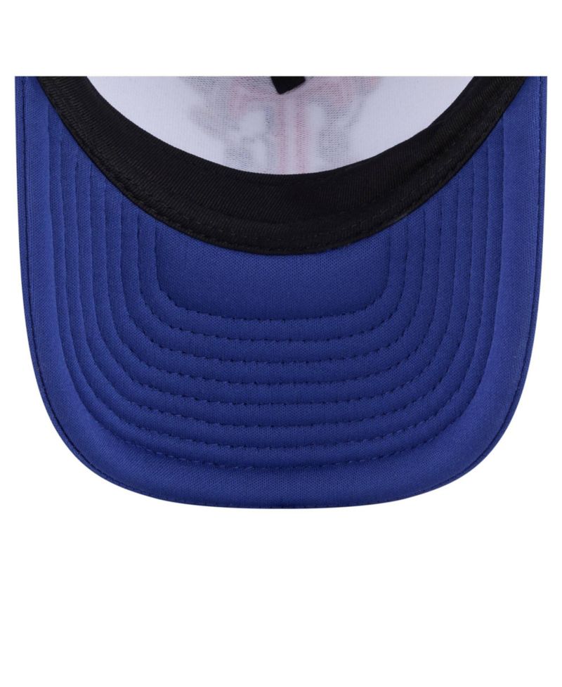 Big Boys and Girls White/Royal Texas Rangers Food A-Frame 9FORTY Trucker Adjustable Hat