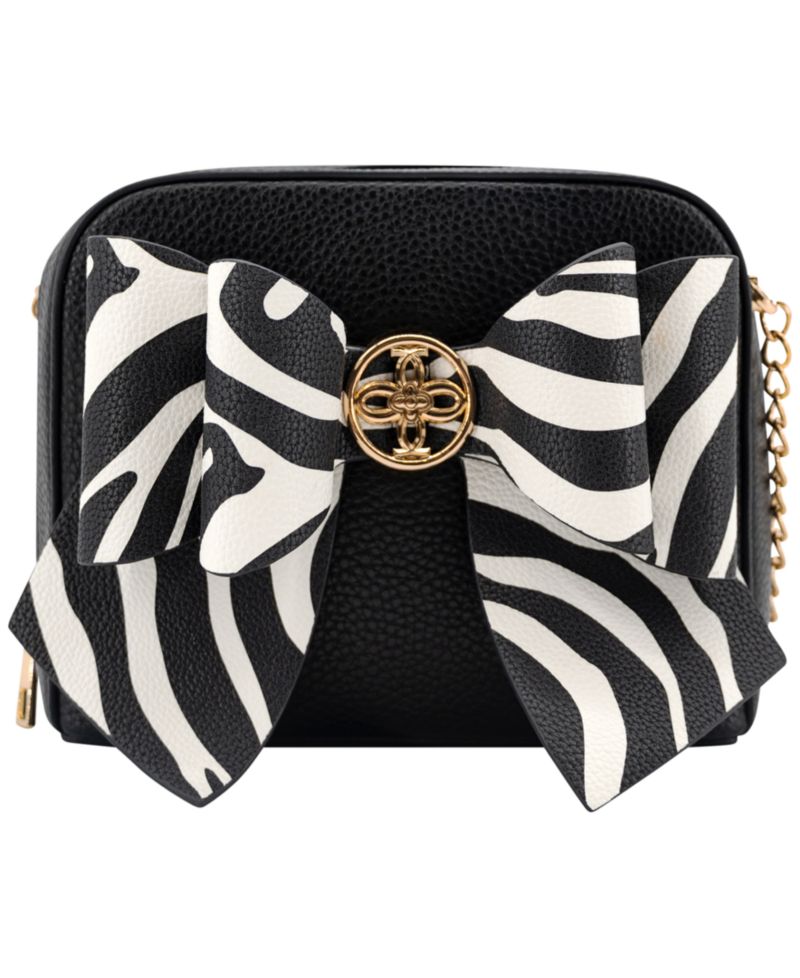 Zebra Bow Mini Crossbody Handbag