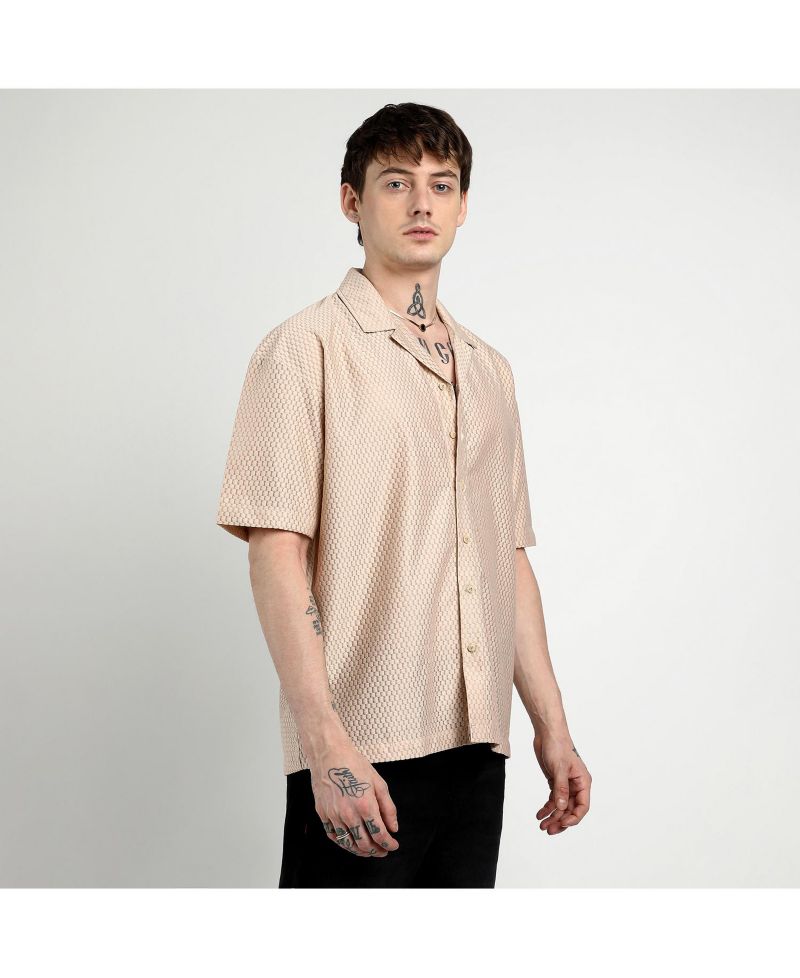 Men's Splash Plaid Oversized Shirt