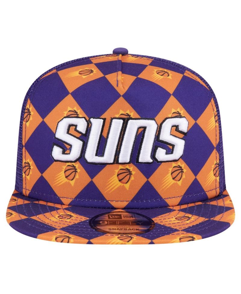 Men's Purple Phoenix Suns Seeing Diamonds A-Frame Trucker 9FIFTY Snapback Hat