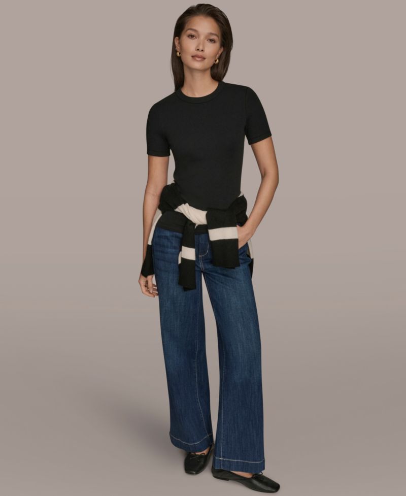 Women's Rib Short-Sleeve Crewneck T-Shirt