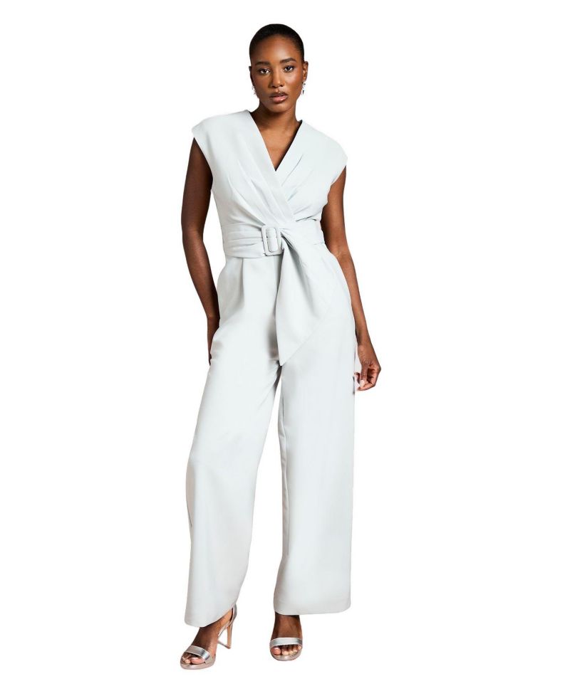 Women's Belted Wide-Leg Jumpsuit