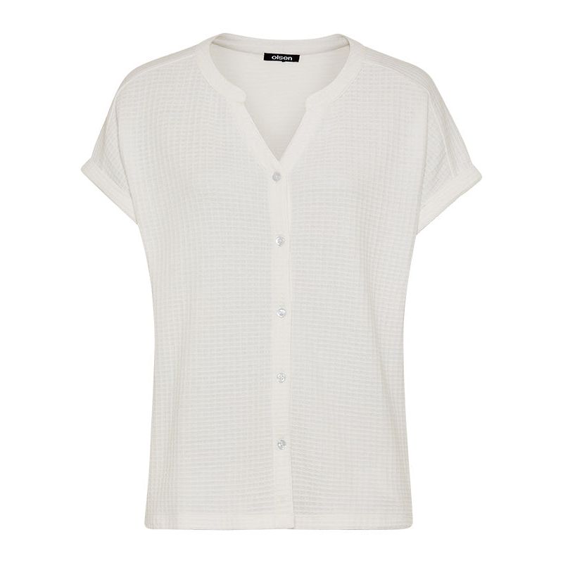Women's waffle Knit Button Front T-Shirt