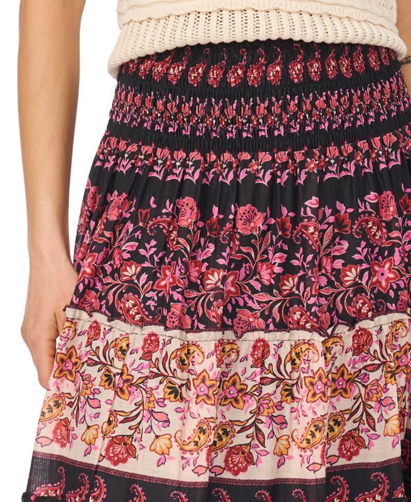 Women's Tiered Smock Waist Maxi Skirt