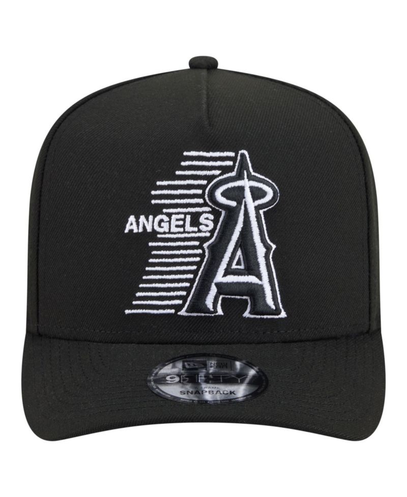 Men's Black Los Angeles Angels Motion A-Frame 9FIFTY Snapback Hat