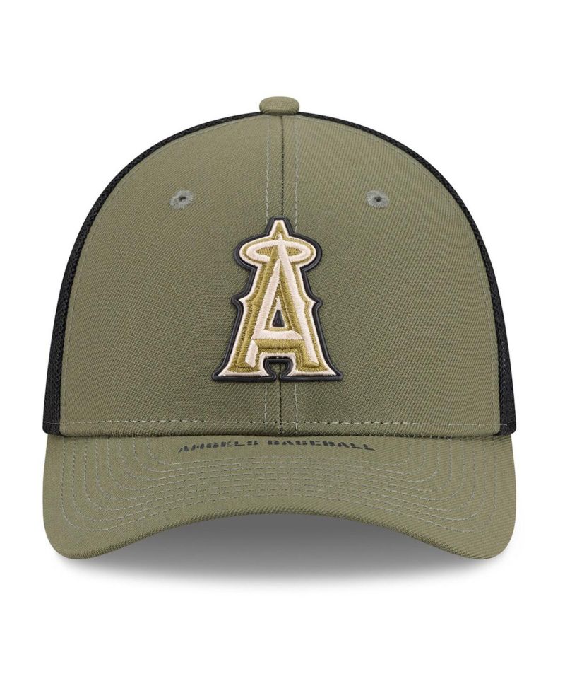 Men's Olive Los Angeles Angels 2026 Armed Forces Day 39THIRTY M-Crown Flex Hat
