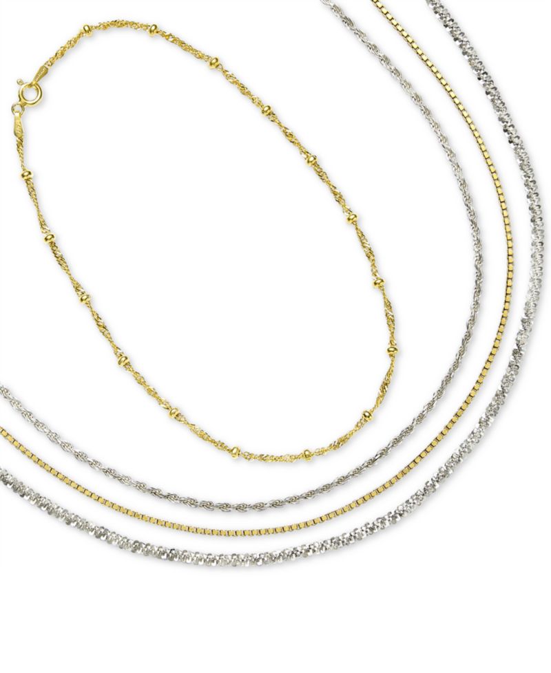 18K Gold over Sterling Silver Ankle Bracelet