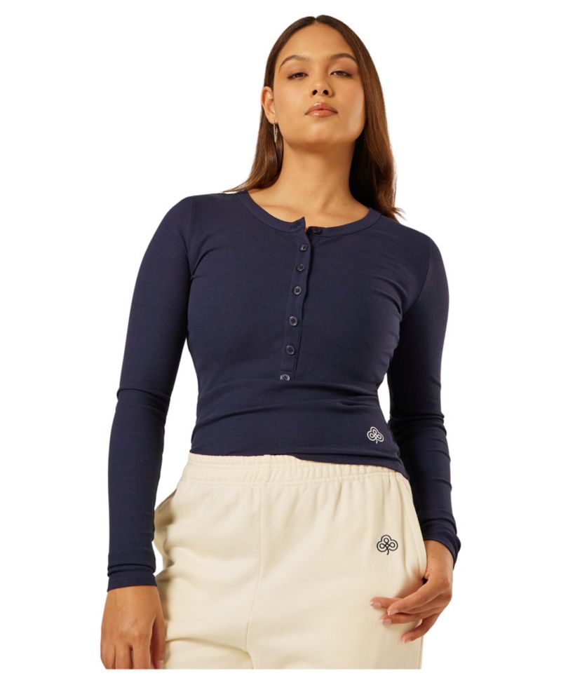 Women's Essential Long-Sleeve Henley T-Shirt
