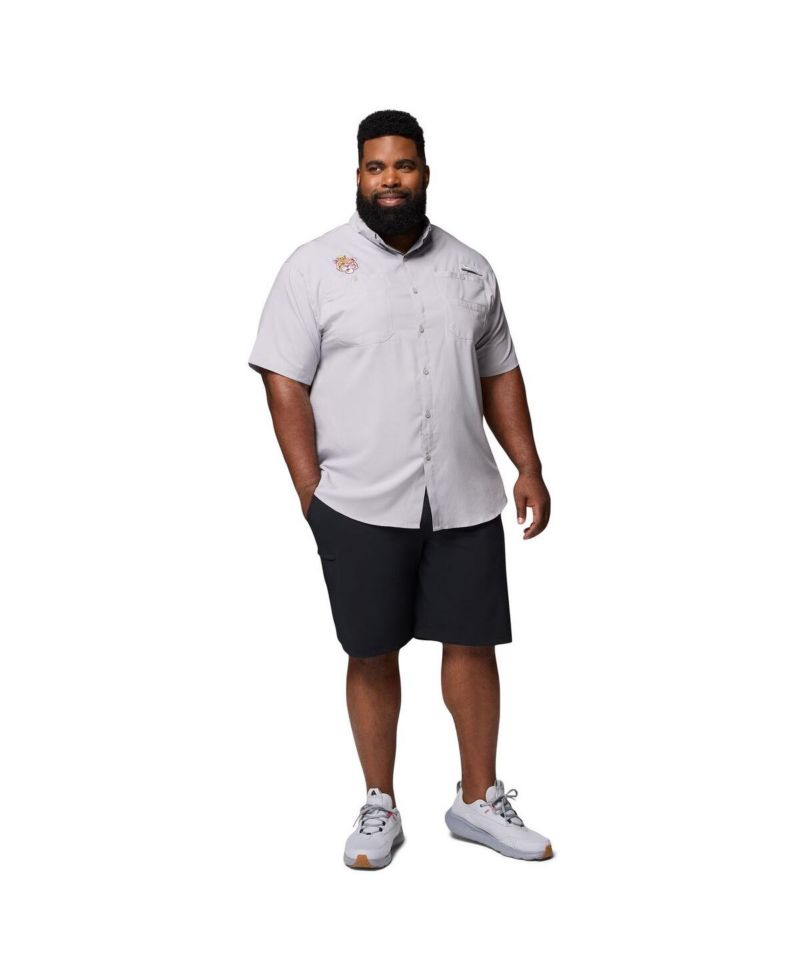 Men's Gray LSU Tigers Big & Tall Tamiami Omni-Shade Button-Down Shirt