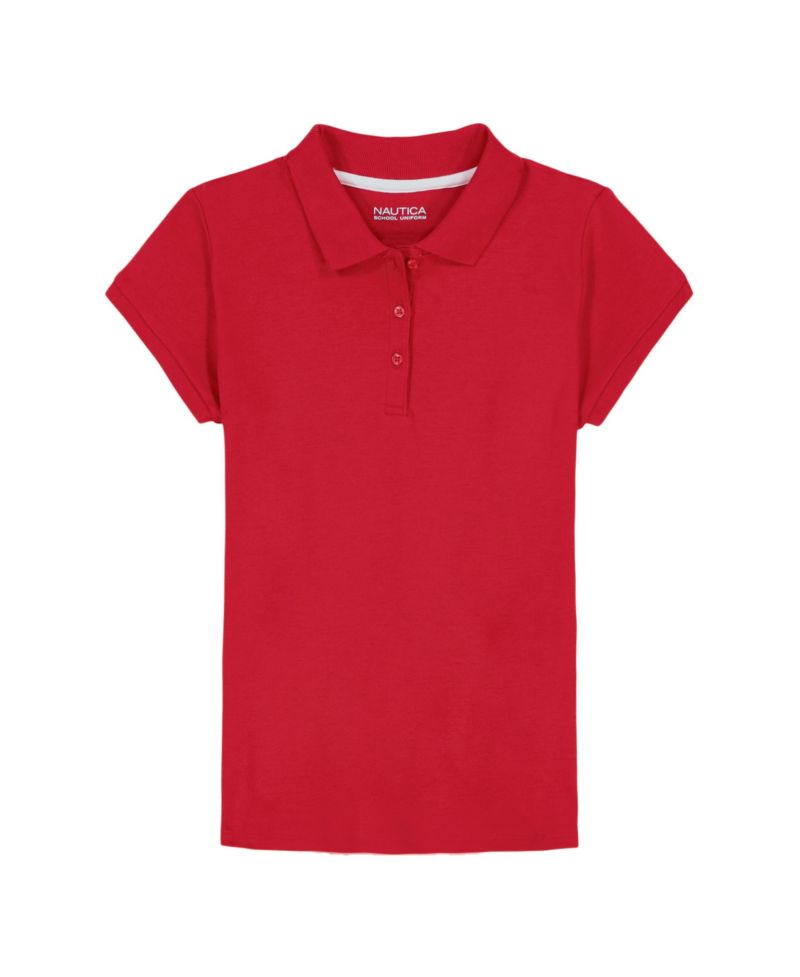 Big Girls Short Sleeve Interlock Polo Shirt