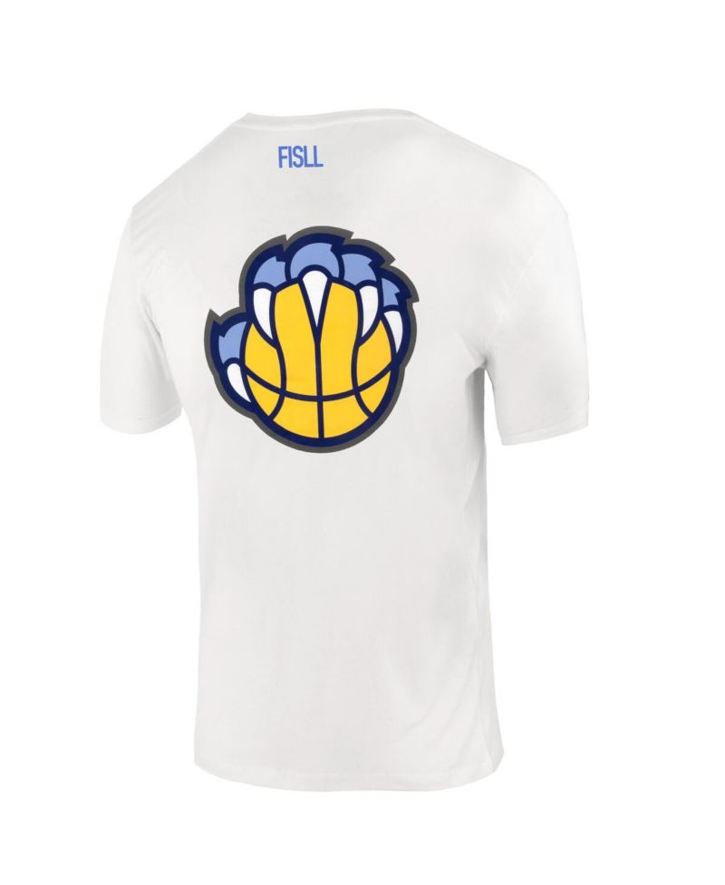 Men's and Women's White Memphis Grizzlies Burst Logo T-Shirt