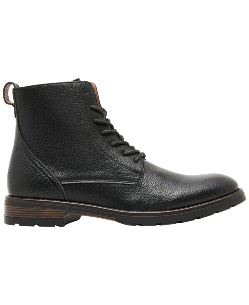 Men's Mmetty Combat Round Toe Faux Leather Boots