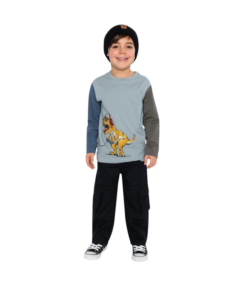 Little Boys Long Sleeve Cotton T-Shirt
