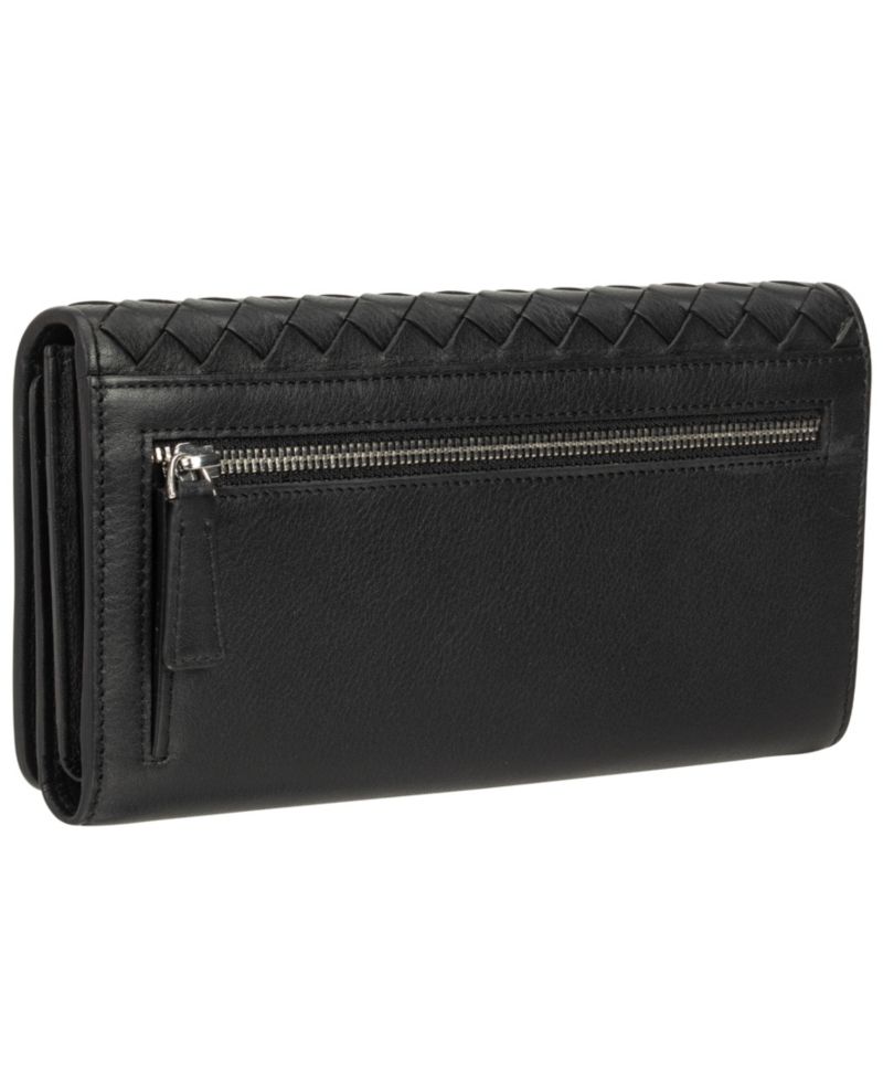 Women's Basket Weave Collection RFID Secure Trifold Wallet