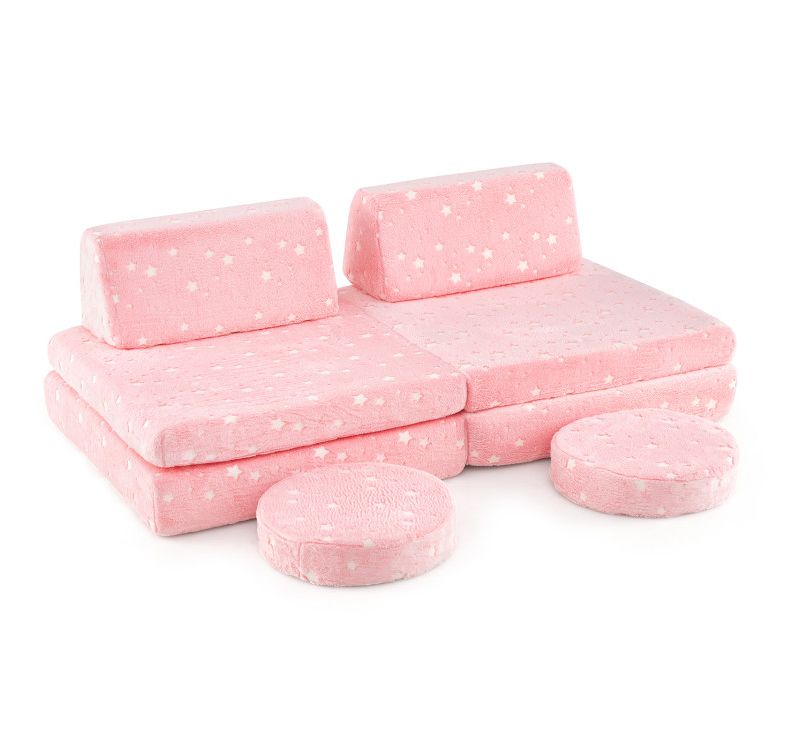 Modular Kids Play Couch Set Glow-in-the-Dark with Portable Handles Fun and Versatile Seating for Toddlers